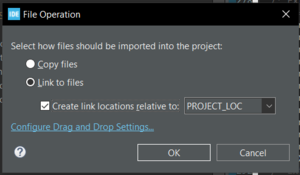 Select "Link to files" and click "OK"