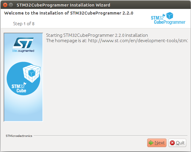 File:STM32CubeProgrammer installation welcome.png