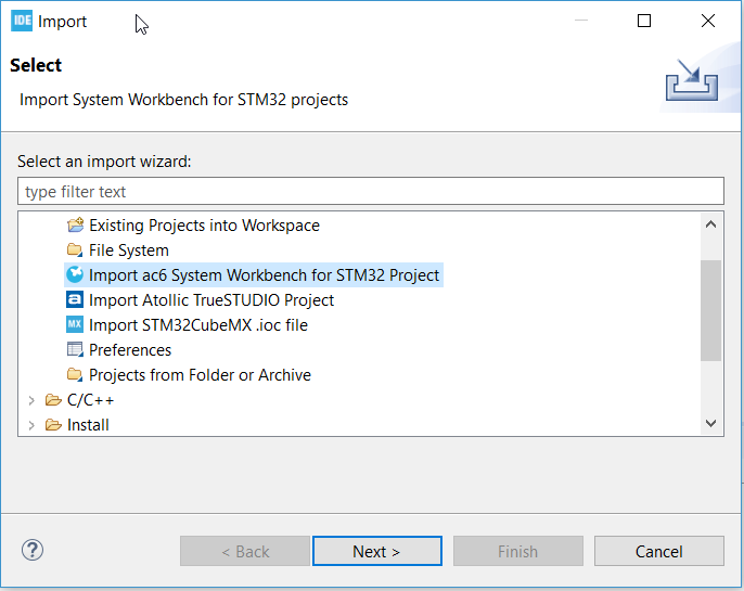 File:STM32CubeIDE import from SW4STM32.png