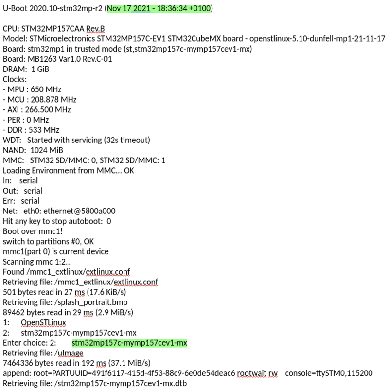 eMMC updated U-Boot version & Linux® device tree