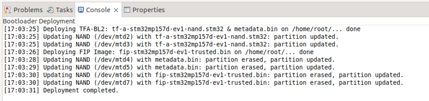 NAND Bootloader deployment message